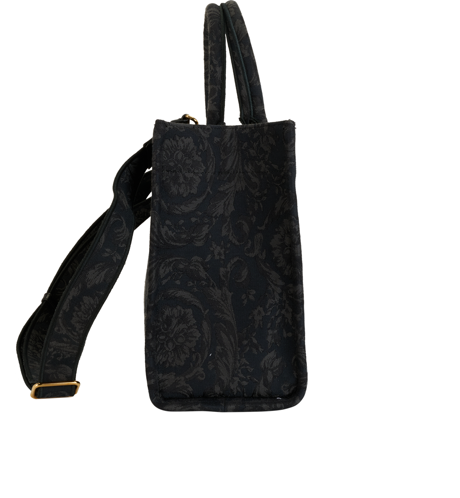 Shopping Bag, &pound;450, Handbags, Black, Canvas, Side view